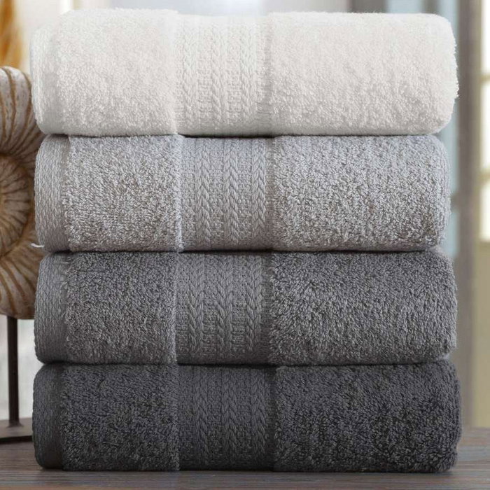 Aucune Juego de 4 toallas de mano - 50 x 85 cm - Gris Aucune Juego de 4 toallas de mano - 50 x 85 cm - Gris